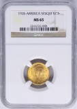 1926 $2 1/2 Sesquicentennial Commemorative Gold Coin NGC MS65