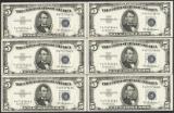 Lot of (6) Consecutive 1953A $5 Silver Certificate Notes