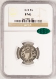 1878 Proof Shield Nickel Coin NGC PF66 CAC