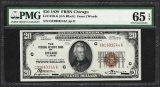 1929 $20 Federal Reserve Bank Note Chicago Fr.1870-G PMG Gem Uncirculated 65EPQ