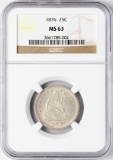 1876 Seated Liberty Quarter Coin PCGS MS63