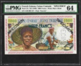 1960 French Guiana Caisse Centrale 1000 Francs Specimen Note PMG Choice Uncircul