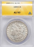 1889-S $1 Morgan Silver Dollar Coin ANACS AU50