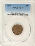 1872 Indian Head Cent Coin PCGS VG10