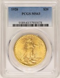 1928 $20 St. Gaudens Double Eagle Gold Coin PCGS MS63