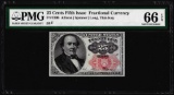 1874 25 Cents Fifth Issue Fractional Currency Note Fr.1309 PMG Gem Uncirculated