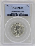 1937-D Washington Quarter Coin PCGS MS65