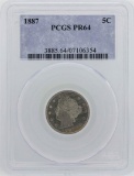 1887 Liberty V Nickel Proof Coin PCGS PR64