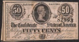 1864 Fifty Cents Confederate States of America Note