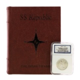 1858-O 8 in Rock Seated Liberty Half Dollar Coin NGC Shipwreck Effect w/ Book