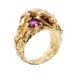 14KT Yellow Gold 0.50 ctw Ruby Panther Ring