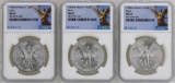 Lot of 1982Mo/1983Mo/1985Mo Mexico Libertad Onza Silver Coins NGC MS67