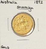 1892 Australia Sovereign Victoria Gold Coin