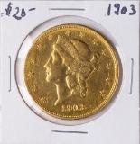1903 $20 Liberty Head Double Eagle Gold Coin
