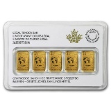 Lot of (5) 2016 Canada 1/10 oz Royal Canadian Mint $25 Gold Bars