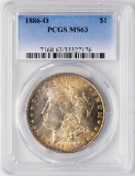 1886-O $1 Morgan Silver Dollar Coin PCGS MS63 Nice Toning