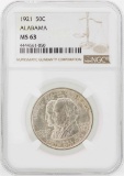 1921 Alabama Centennial Commemorative Half Dollar Coin NGC MS63