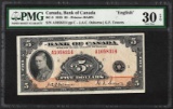 1935 $5 Bank of Canada English BC-5 PMG Very Fine 30EPQ