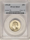 1954-D Washington Quarter Coin PCGS MS65