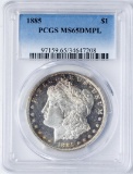 1885 $1 Morgan Silver Dollar Coin PCGS MS65DMPL
