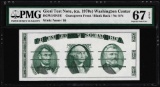 Giori Washington Face Test Note PMG Superb Gem Uncirculated 67EPQ