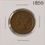 1855 Braided Hair Large Cent Coin