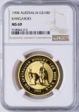 1998 Australia $100 Gold Kangaroo Coin NGC MS69