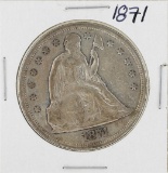 1871 $1 Liberty Seated Silver Dollar Coin