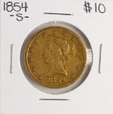 1854-S $10 Liberty Head Eagle Gold Coin