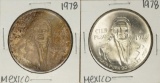 Lot of (2) 1978 Mexico Cien Pesos Silver Coins