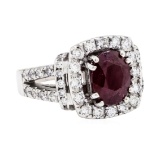 14KT White Gold 2.80 ctw Ruby and Diamond Ring