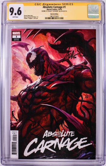 Marvel Comics Absolute Carnage #1 Comic Book 10/19 CGC 9.6 Signed by Stanley Lau