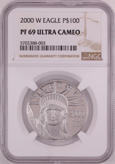 2000-W $100 Proof Platinum American Eagle Coin NGC PF69 Ultra Cameo