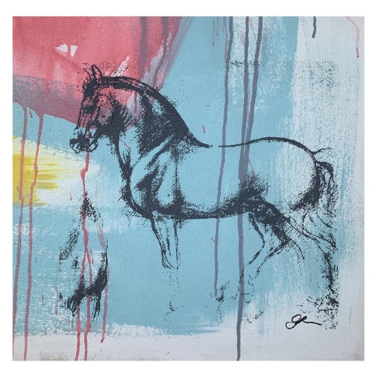 Rodgers "Leonardo'S Horse" Original Mixed Media On Canvas