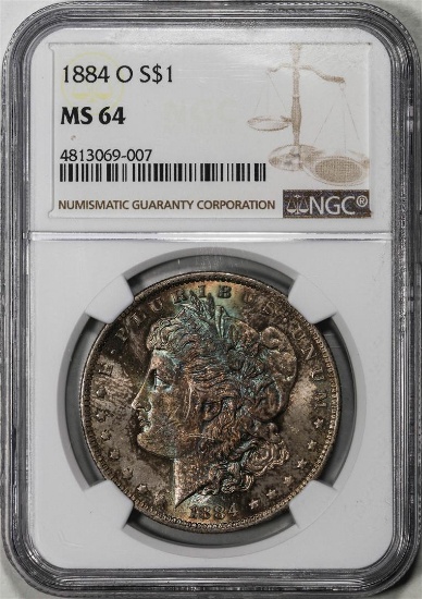 1884-O $1 Morgan Silver Dollar Coin NGC MS64 Nice Toning