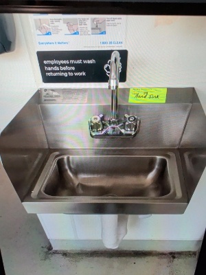 SS Hand Sink With Side Splash Guards