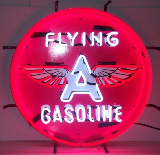 Flying A Gasoline Neon Sign