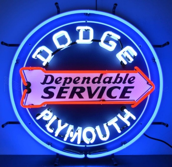 Dodge/Plymouth Dependable Service Neon Sign