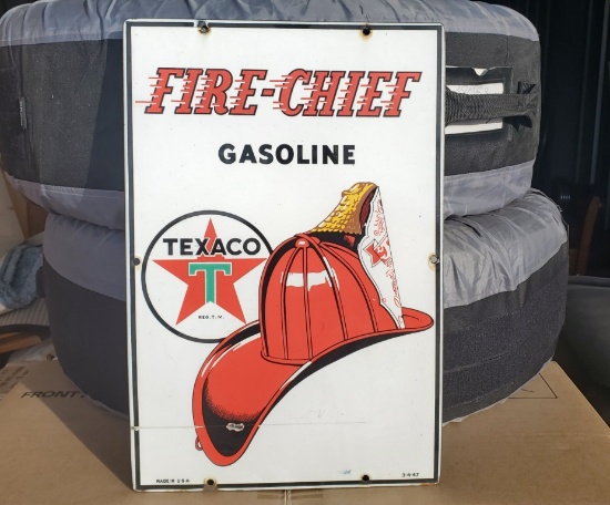 Texaco Fire Chief Pump Plate Sign