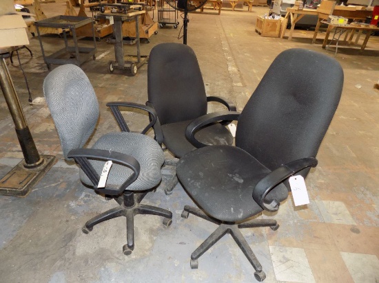 (3) Black Office Chairs