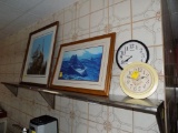 (2) Wall Pictures & (2) Wall Clocks