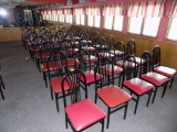 (40) Black Metal Frame/Red Uph. Dining Chairs, Very Sturdy, Real Nice (40 x