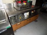 SS Work Table w/Bottom Shelves, (3) Bottom Pull-Out Drawers w/Drains - 60''