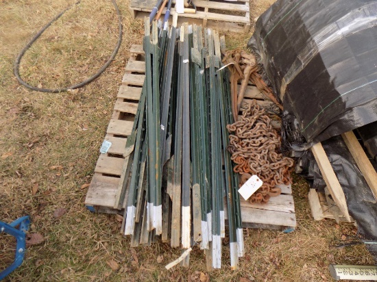 (31) Steel Green Fence Posts - 5'