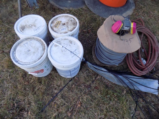 (4) 5-Gal. Pails Hyd. Cement, Roll of Gray Tubing