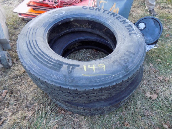 (2) Continental 11R-24.5 Tires