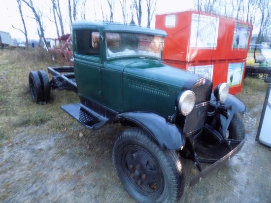 1930's Ford Cab & Chassis, Model AA, 2 1/2 Ton Truck, 75% Restored, New - R