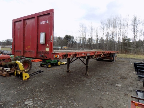1991 Great Dane 45' Flatbed Trailer w/ 10 Winches w/ Wood Floor, Red, Vin #