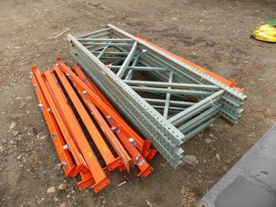 (6) Sections 10' Tall Pallet Rack w/ Cross Pieces, Bolt On Cross Pieces, Se