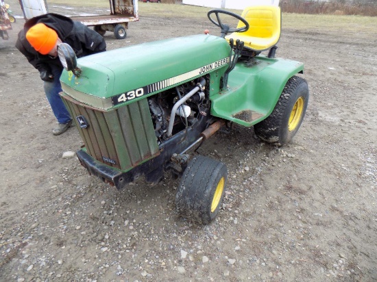 JD 430 Garden Tractor, Dsl. Eng., NO Deck, Needs Work